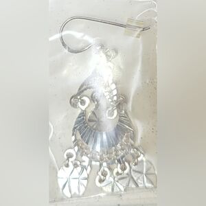 Vintage Avon Sterling Silver Diamond Cut Dangle Earrings NIB